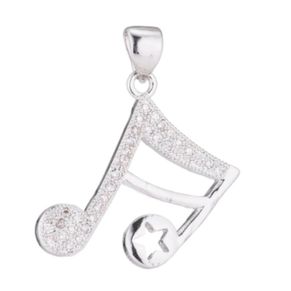 Silver Music Note, Key,Tone,Musician Pendant Charm